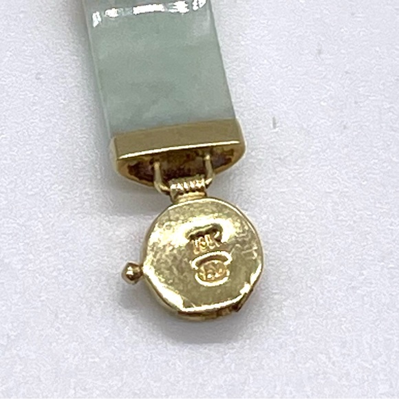 Vintage 10k Gold Jade Bracelet - Picture 4 of 8